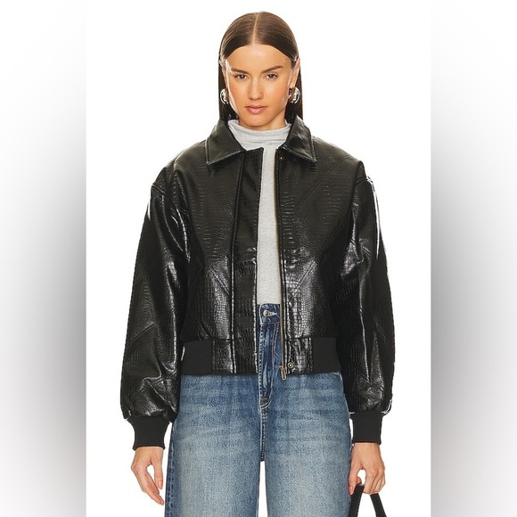 superdown Jackets & Blazers - Revolve Superdown Black x bridget katrina oversized jacket SZ Large Faux Leather